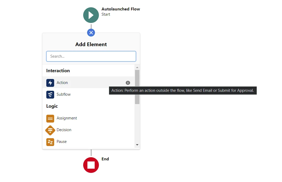 AI automation workflow builder for Salesforce Flow integration